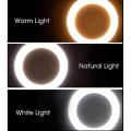 Makeup Ring Lights 10" Portable LED Selfie Lights (26cm) for Camera, Phone, TIK Tok, YouTube Video Shooting. Lightweight. For Video Making Selfie Ring Light Photography Dimmable Makeup 26cm Ring Light Video Live with Phone Holder USB Plug (NO STAND). 