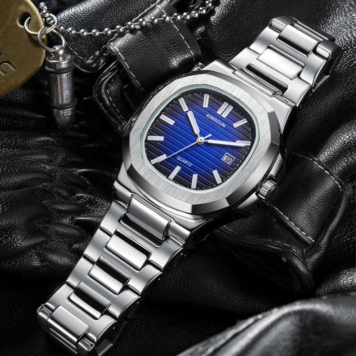 Gentlemen's%20High-End%20Square%20Watch:%20Mechanical%20Quartz,%20Stainless%20Steel%20Band,%20Luminous%20Dial%20-%20Image%203