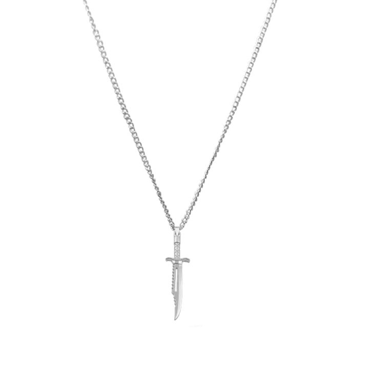 Classic Sword Pendant Vintage Silver With Chain - Unisex Men Women ...