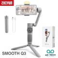 ZHIYUN SMOOTH Q3 Smartphones Gimbal 3-Axis Flexible Phone Handheld Stabilizer with Fill Light for Android / IOS and And Every Smartphone (Official). 