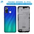Tecno Spark 5 Pro Housing Middle Frame With Side Button and Camera Lens Complete Body Casing Replacement For Spark 5 Pro - Blue. 