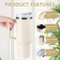 40 oz Insulated Tumbler Thermos Flask with Straw & Lid – Stainless Steel Double-Walled Thermal Mug for Hot & Cold Beverages, Ideal for Travel, Gym, and Outdoor Use. 