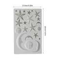 Moon, Sun & Stars Silicone Fondant & Chocolate Mold. 