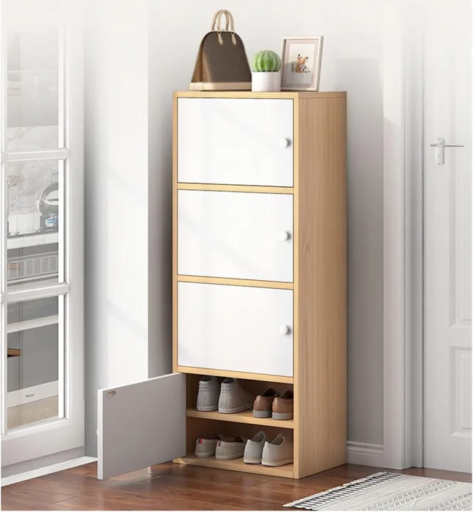 Toheed Wood Toheed Wood Shoe Cabinet Shoe Cabinet Vertical Large-capacity Shoe Rack ...