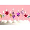 Pack of 4 Star's and heart's Shape Candle's For Birthday Cake, Birthday Cake Candle's, Anniversary Cake candle's. 