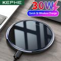 KEPHE USB C Fast 30W Wireless Charger For Huawei P30 Pro Xiaomi Mi 9 Samsung S10 S9 Qi 10W Quick Charge for iPhone 11 XS XR X 8. 