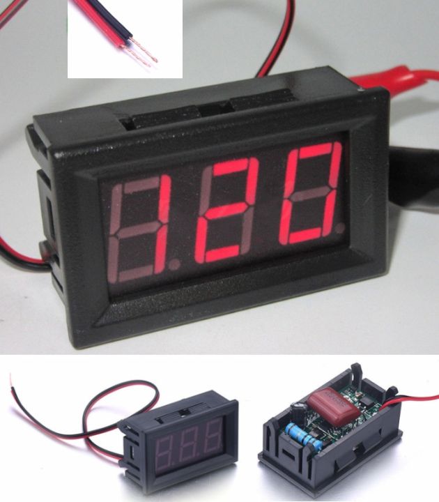 Voltmeter AC 70-500V 2 Wire Red LED Panel Display Voltage Meter