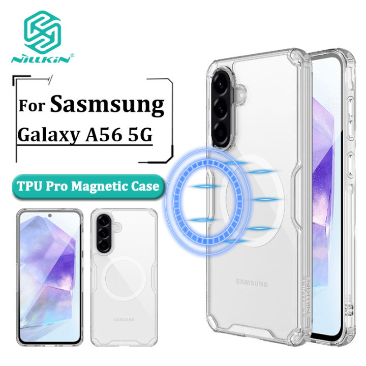 Nillkin Luxury Soft Silicone Case for Samsung Galaxy A56 5G Phone Cases Transparent TPU + PC Silicone Clear Shockproof MagSafe Back Cover