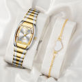 SKMEI X LIEBIG 【Buy 1 Get 3 Free】Original Relo Women's Waterproof Brand Gold Diamond Dial Elegant Temperament Casual For Formal Occasions Fashion Watch L8818. 