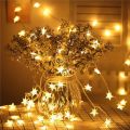 Led Star Fairy lights Battery Operated 1 String 20 Stars Each Star Size 1 Inches Warm White. 