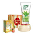 Golden Pearl Glow Boosting Skin Serum, Cream & Neem Face Wash. 