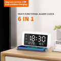 Three Groups LED Alarm Clock With Three Gears Night Light Brightness And Can Used To Telphone Wireless Charger. 