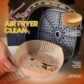 50 PCS Air Fryer Disposable Paper Liner- 6.3", Non-Stick Air Fryer Liners, Air Fryer Accessories, Baking Paper for 3 Qt-5Qt Air Fryer, Food Grade Parchment Paper for Microwave, Oven, Steamer. 