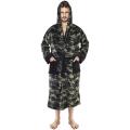 Fast Forward Mens Hooded Fleece Robe - Plush Long Printed Bathrobes. 