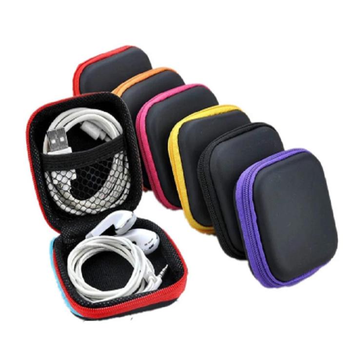 Handfree Cover Charger Hard Case eva Coin Carrying Bag  Earphone Earbuds Hand free Square Shape Storage Handsfree  Cable Key Pouch Zipper Storage Mini Box