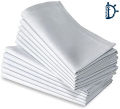 Dockyard White Dinner Napkin, Pack of 12 - 100% Cotton Satin Large Table Napkins. 