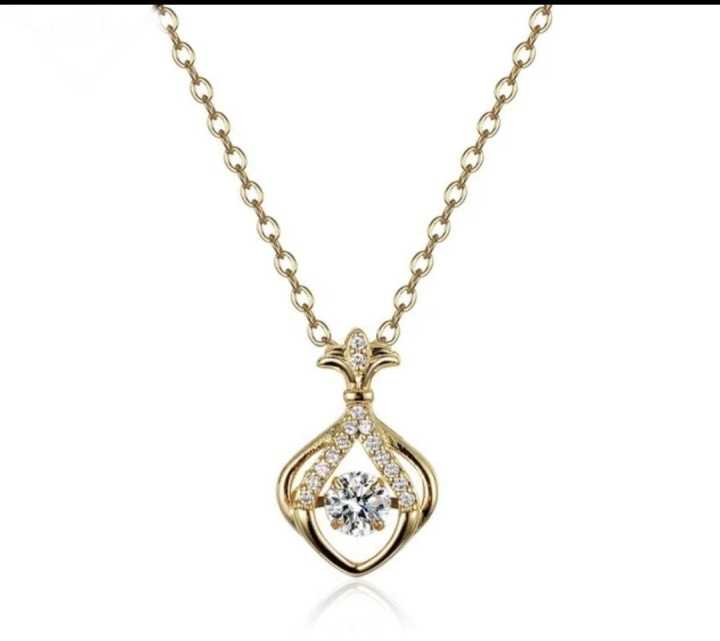 Dazzling Drop imported pandent with chain for girls and teenagers in silver color