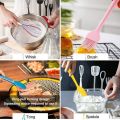 Pack of 2 - Spatula & BBQ Oil Brush , BBQ brush , High Heat Resistant with Transparent Handle For Cooking/Baking, Mini Small Size , Silicone Brush and Spatula Pair - 2 in 1 set. 