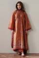 Cross Stitch - SCARLET EMBER-3PC EMBROIDERED SUIT - Cambric Edit  - For Women. 