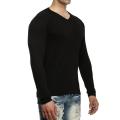 Men's Full Sleeves V-Neck T-Shirt - Black. 