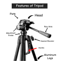 380A Heavy Duty Tripod for Mobile, DSLR & Cameras | 5 Feet Tripod Stand | Black Color | 1.5kg Load Capacity | Free Mobile Holder & Carrying Bag – Ideal for YouTube & Videography by TechDepot. 