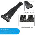 Dual PSU Supply 24-Pin ATX Cable, for ATX Motherboard Cable. 