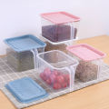 Square Handle Food Storage Organizer Boxes Refrigerator Fridge Plastic Storage Containers with Lids. 