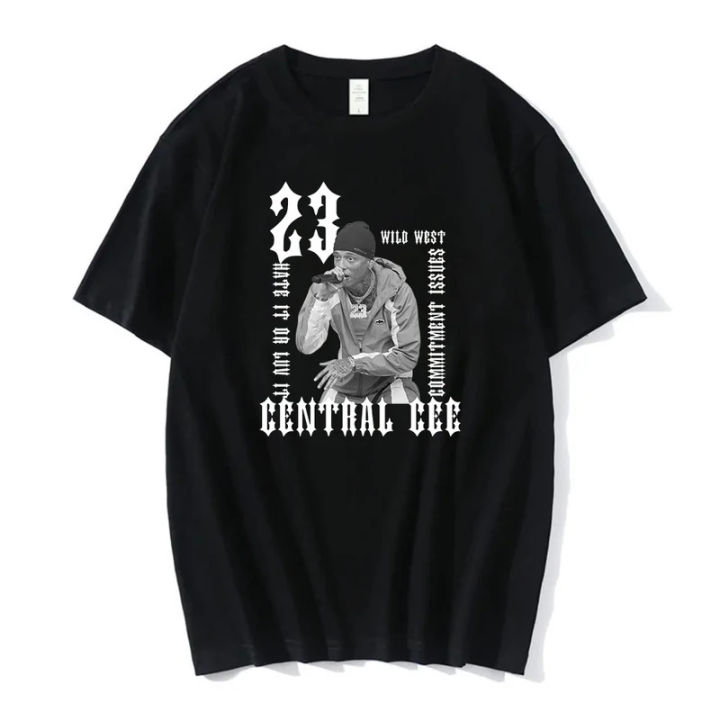 Central Cee 23 T-shirt Wild West Album Merch Crewneck Short Sleeve Tee Women Men Streetwear Hip Hop Clothes