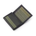 Mens Trifold Short Wallet With ID Window Simple Velcro Card Holder Bag Children's Canvas Small Pocket Coin Purse. 