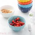Pack of 3 Salad Fluted Groove Cereal, Soup, Ice Cream Bowls Random Colors With Cover. 