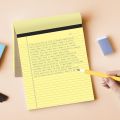 Notepads for Office, school, Premium 80 GRAM Paper A4 Size Legal/Wide Ruled Pad, notepads for writing notes, students (40 sheets) (Yellow). 
