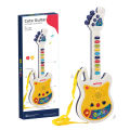 Children's light music guitar with microphone boys and girls toy student children's musical instrument Toys for Toddlers 1-3, Kids Montessori Karaoke Electric Guitar with Microphone & Piano Set- parent-child interactive play house toys Best Gifts For Kids. 