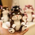 12cm Angry Cat Pendant Toy Movie TV Cartoon Figure Key Ring Animal Key Chain Fluffy Brown Red Black Stuffed Fashion Accessory. 