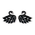 1Pair Fashion Swan Needle Earring Temperament Crystal Rhinestone Jewelry Podazz. 