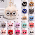 Beautiful Big Eye Owl Pom Pom keychain for girl bags. 