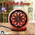Floral 3D Acrylic Sheet Printed 7 Color Changing USB Himalayan Salt Lamp for Home Decoration, Night Light, Asthma and Allergy Patients to Clean Room Atmosphere - GLORY ART. SLP-127. 