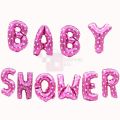 BABY SHOWER FOIL BALLOON - WELCOME BABY PARTY FOIL BALLOON - PINK WORD FOIL BALLOONS. 