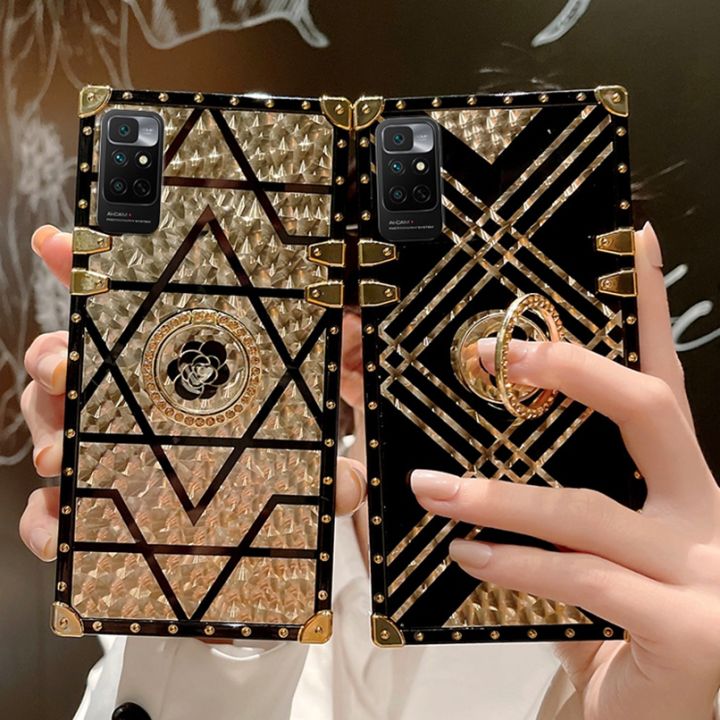 Gold Phone Case s Y20 55 Y76Y22 Y76 Y35 Y77 Y378 5G Vivo Y2 Y52 5G Y21 Y32 Y31 Y75 Y33 Woman Girl Ring Set Luxury Glitter