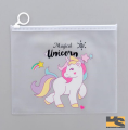 Cute Rainbow Unicorn Transparent pencil case organiser | Cute stationary items for girls. 