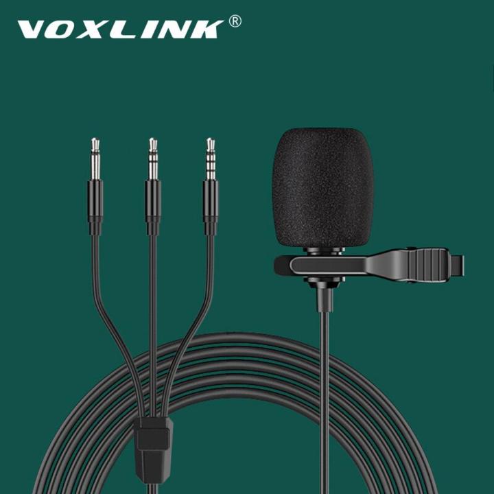 VOXLINK 3.5mm Microphone Universal Portable Mini Mic Hands Free Clip on Microphone Mini Audio Mic For PC Laptop Lound Speaker 3 -in 1 microphone