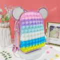 Pop It Backpacks Fidget Cartoon Ears School Bag Children's Cartoons Backpack for Boys and Girls Kindergarten Push Bubble Shoulder Bags Toy. 