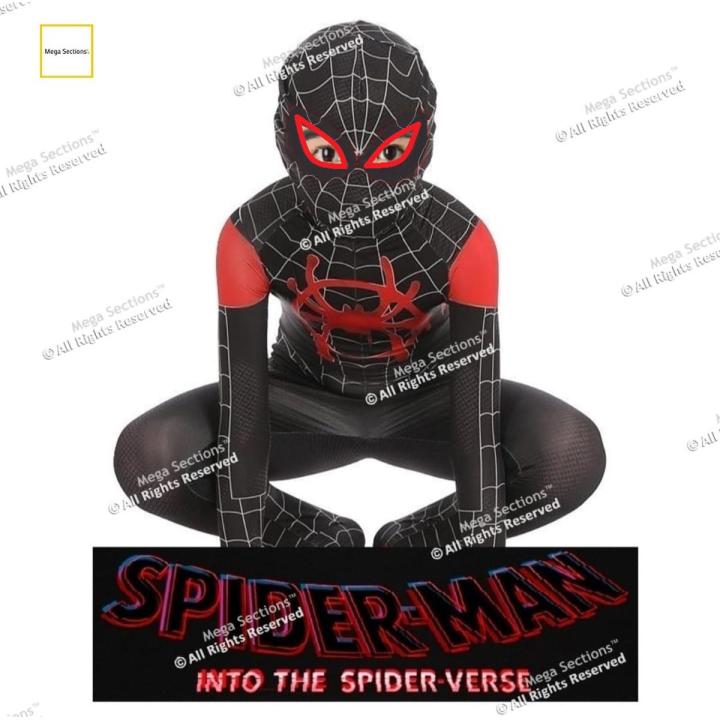 Spiderman Miles Morales Black and Red Costume for Kids