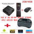 Pack of X96 Q android TV Box + Mini Backlight Keyboard + Wireless Mouse. 