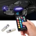 RGB CAR PARKING LED BULB LIGHT WITH REMOTE CONTROL T10. 