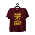 PUBG Winner Chicken Dinner Printed Round Neck Unisex TShirt Maroon. 