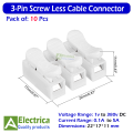 3P Screw Less Spring Type Electrical Cable Connector CH3 5A/380v Quick Wrie Connectro by Electrica. 