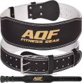 AQF Weightlifting Belt for men Gym Fitness, 4" Padded Lumbar Back Support, 7mm Thick Leather Training Belt with 11 Adjustable Holes (Medium). 