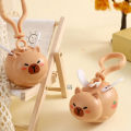 SF Cartoon Fly Capybara Key Ring Creative keychain Elastic Retractable Pull Key Chain Small Gift Small Charm. 