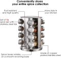 Stainless Steel Revolving Spice Masala Jar Rack (16 pcs. Jar Set). 