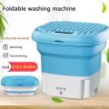 Portable Washing Machine, Mini Foldable Bucket Washer and Spin Dryer for Camping, RV, Travel, Small Spaces, Lightweight and Easy to Carry (Blue). 